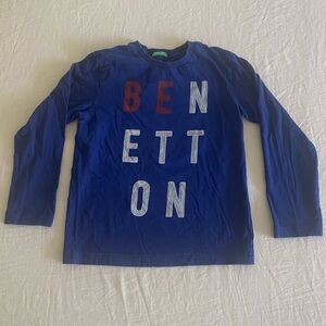United Colors of Benetton Size Small Long Sleeve Blue T-Shirt